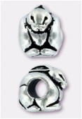 Perle en métal Eurobeads lapin 12x9 mm argent vieilli x1