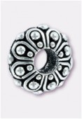 Perle en métal Eurobeads casbah 12x5 mm argent vieilli x1