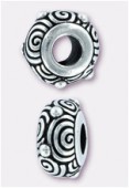 Perle en métal Eurobeads spiral 11x6 mm argent vieilli x1