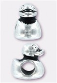 Perle en métal Eurobeads canard 12x9 mm argent vieilli x1