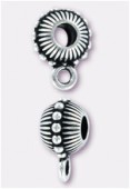 Perle en métal Eurobeads attache breloque 11x8 mm argent vieilli x1