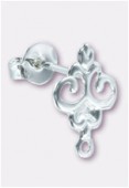 Forever Silver clou d'oreille victorian style  12x9 mm x2