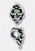 Perle en métal tête de mort 15x10 mm argent vieilli x2