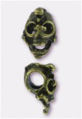 Perle en métal tête de mort 15x10 mm bronze x2