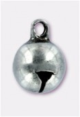 Grelot en métal argent vieilli 10 mm x4