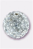 Boule strass Pave Ball 8 mm crystal / blanc x1
