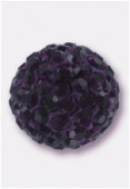 Boule strass Pave Ball 8 mm amethyst / amethyst x1