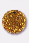 Boule strass Pave Ball 10 mm topaz / topaz x1