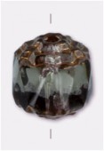 Perle couronne picasso 8 mm black diamond antique bronze x4