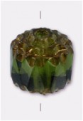 Perle couronne picasso 8 mm olivine antique bronze x4