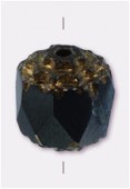 Perle couronne picasso 8 mm jet antique bronze x4