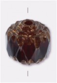 Perle couronne picasso 8 mm light garnet antique bronze x4