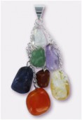 Pendentif mélange 7 pierres argent x1