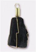 Pendentif tourmaline noire fil or x1
