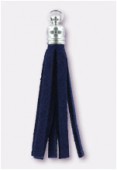 Pompon en suédine 42x7 mm navy x2