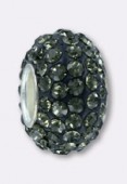 Rondelle strass Pave Ball 12 mm black diamond x1