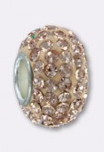 Rondelle strass Pave Ball 12 mm light rose x1