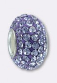 Rondelle strass Pave Ball 12 mm light amethyst x1