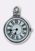 Breloque en métal montre gousset 23x18 mm argent x1