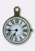 Breloque en métal montre gousset 38x31 mm bronze x1