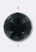Agate noire ronde à facettes 12 mm x1