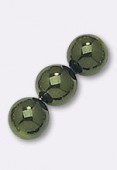 Ronde nacrée 8 mm hunter green x6