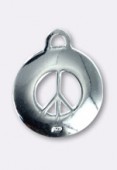 Argent 925 breloque peace découpée 15 mm x1