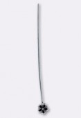Clou à tête fleur 53 mm argent vieilli x4
