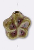 Perle en céramique fleur 17 mm sable x1