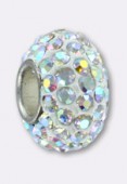 Rondelle strass Pave Ball 12 mm crystal AB x1