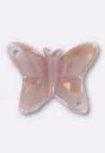 Papillon en nacre 9x12 mm rose x1