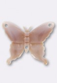 Papillon en nacre 21x26 mm rose x1