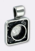 Argent 925 pendentif carré 17 mm x1