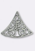 Argent 925 intercalaire triangle fleur 27x22 mm x1