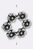 Argent 925 intercalaire 6 fleurs 18 mm x1