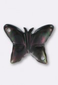 Papillon en nacre 9x12 mm gris x1