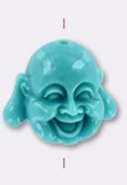 Bouddha en résine 19x21 mm turquoise x1