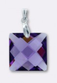 Zirconium pendant carré purple 18 mm x1