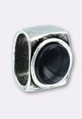 Passant en métal argent pour cuir 10x6 mm jet x1