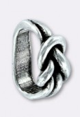 Passant en métal pour cuir 10x6 mm noeud argent x1
