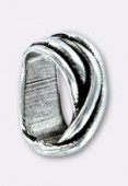 Passant en métal pour cuir 10x6 mm fils croisés argent x1