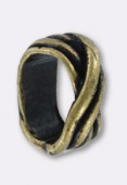 Passant en métal pour cuir 10x6 mm fils croisés bronze x1