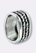 Passant en métal pour cuir 10x6 mm corde argent x1