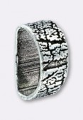 Passant en métal pour cuir 6x3 mm strié argent x1