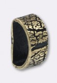 Passant en métal pour cuir 6x3 mm strié bronze x1