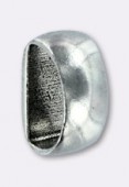 Passant en métal pour cuir 6x3 mm lisse argent x1