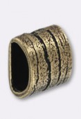 Passant en métal pour cuir 6x3 mm strié L bronze x1