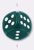 Dé en résine 10 mm vert x2 Dé en résine 10 mm vert x2