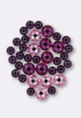 Strass 2028 5 mm / 7 mm mélange rose x36