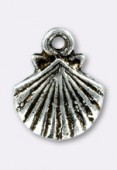 Breloque en métal coquille St Jacques 14x11 mm argent vieilli x2